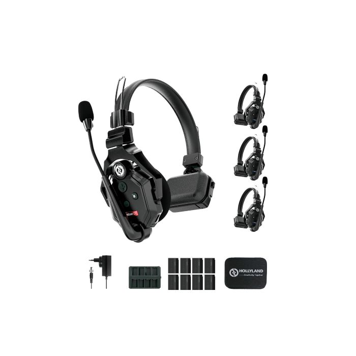 Hollyland Solidcom C1-4S Full-Duplex Talkback Intercom System with 4 Headsets